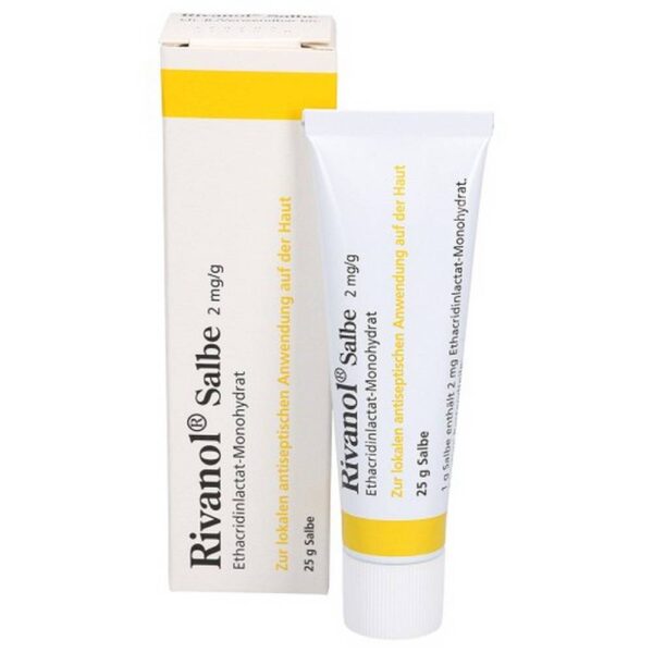Rivanol ointment with a broad antibacterial effect against wound infections (antiseptic).