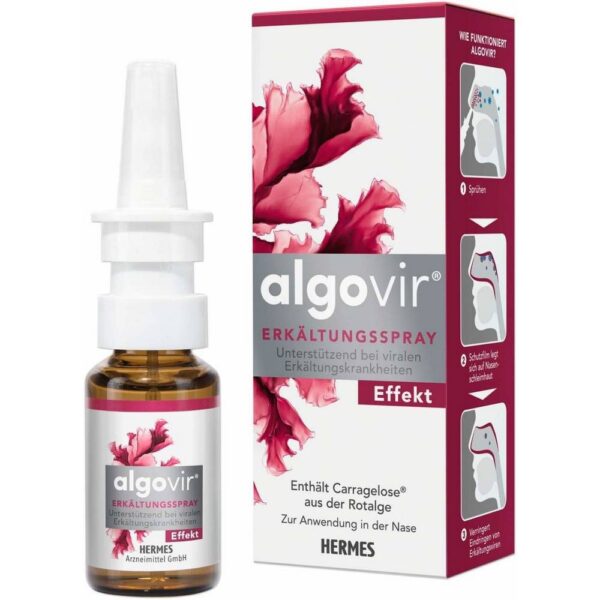 Algovir® forms a protective film on the nasal mucosa, which envelops these viruses and thus prevents them from penetrating the mucous membrane and multiplying there.