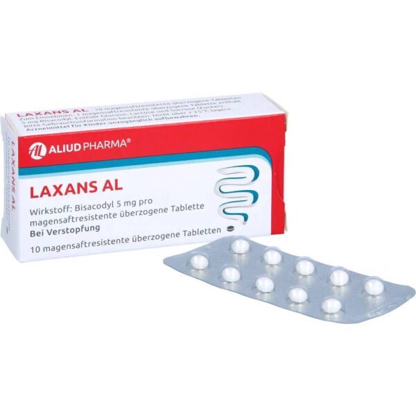 Laxans Al for short-term use in constipation and conditions requiring easier bowel movements.